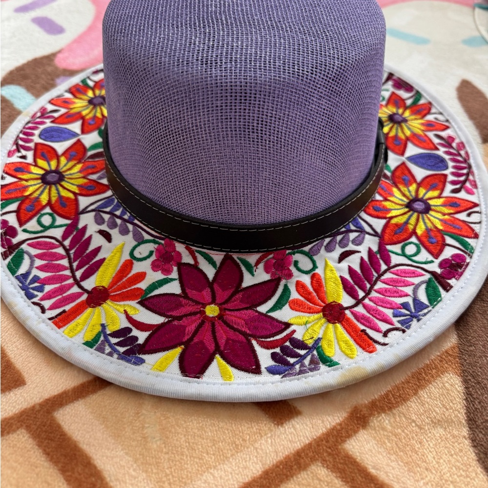 Colorful Embroidered Floral Hat